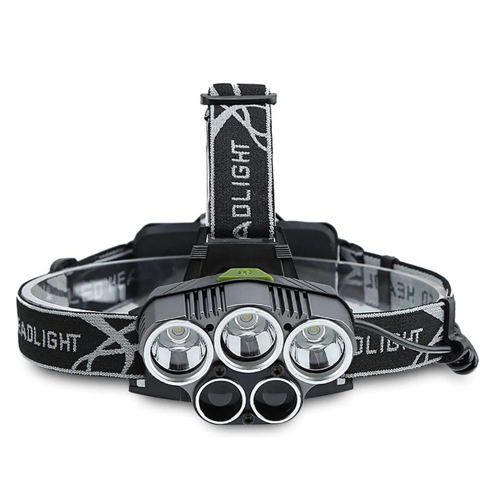 T501 LED Headlamp Rechargeable Headlight Flashlight Car Charger