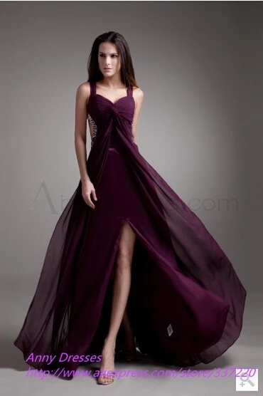 eggplant prom dress