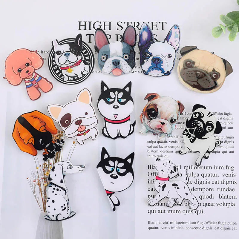 

Cute Pet Dogs Pendant Badge Pins Cartoon Puppy Husky Corgi Bulldog Brooches Women Demin Backpack Enamel Pins Jewelry Gift