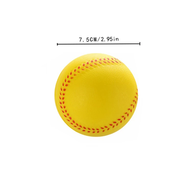 white Diameter 7.5cm Детская бейсбольная база земля практика тренировочный мяч пена Софтбол студент Мягкий Бейсбол PU бейсбол 2 цвета диаметр 7/7. 5 см - Цвет: white Diameter 7.5cm