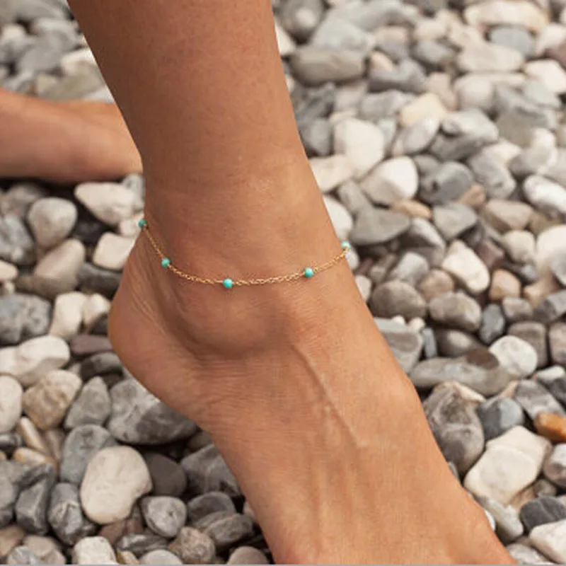 Boho опал женские браслеты на босую ногу вязаные крючком сандалии ноги ювелирные изделия ноги новые браслеты на лодыжке для женщин 533