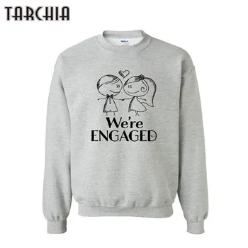 

TARCHIA Mens Hoodies WE'RE ENGAGED Printed Long Sleeve Pullover Hoodies Men'S Clothes Hip Hop Men Hoody Sweatshirt