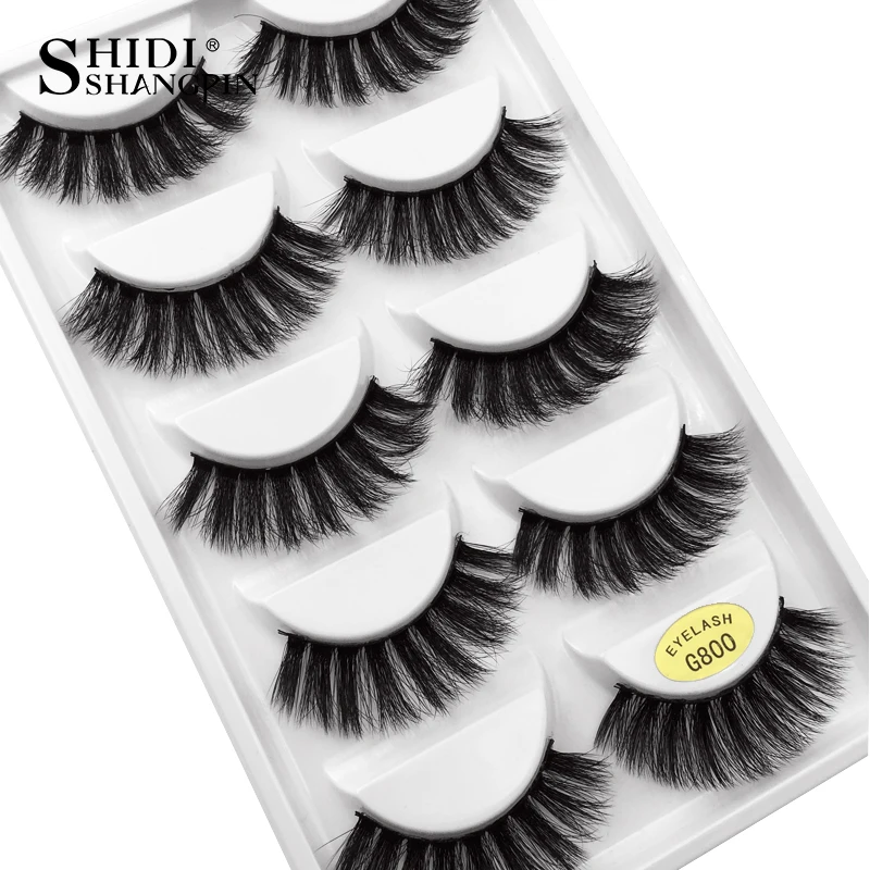 

5 pairs eyelashes 3d mink lashes natural long 1 box mink eyelashes 1cm-1.5cm 3d false eyelashes full strip lashes