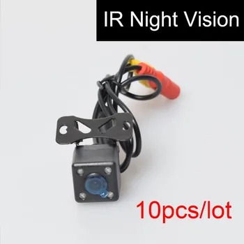 

10PCS Car Auto Automotive Front View Forwards Camera 4 Infared Night Vision IR Lights Free 6M / 20FT RCA Video Extension Cable