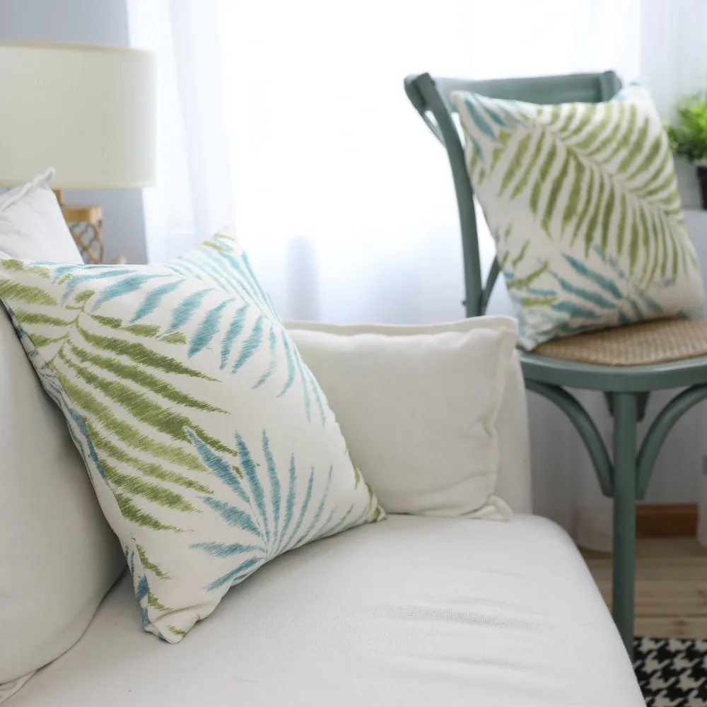 Tropical Plants Cushion Cover Linen Cotton Car Seat Decorative Cushion
