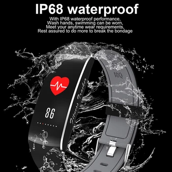 

Bluetooth Smart Bracelet IP68 Waterproof Support Heart Rate blood Oxygen Blood Pressure Monitoring SMS Call Reminder Smart Band