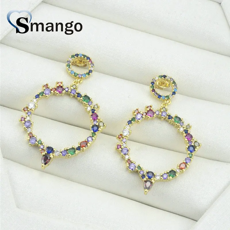 

3Pairs,The Rainbow Series,The Big Round Shape Women Fashion Earring .Gold Color, Can Wholesale
