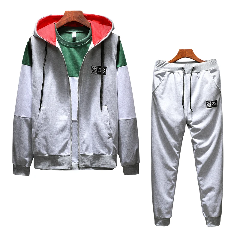 2018 New Spring M 3XL Mens Sportswear Slim Fit Tracksuit Men Casual