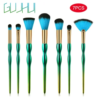 

7/8 Pcs Makeup Brush Kit Green Handle Nylon Brush Hair Cosmetic Tools Kit @ME88