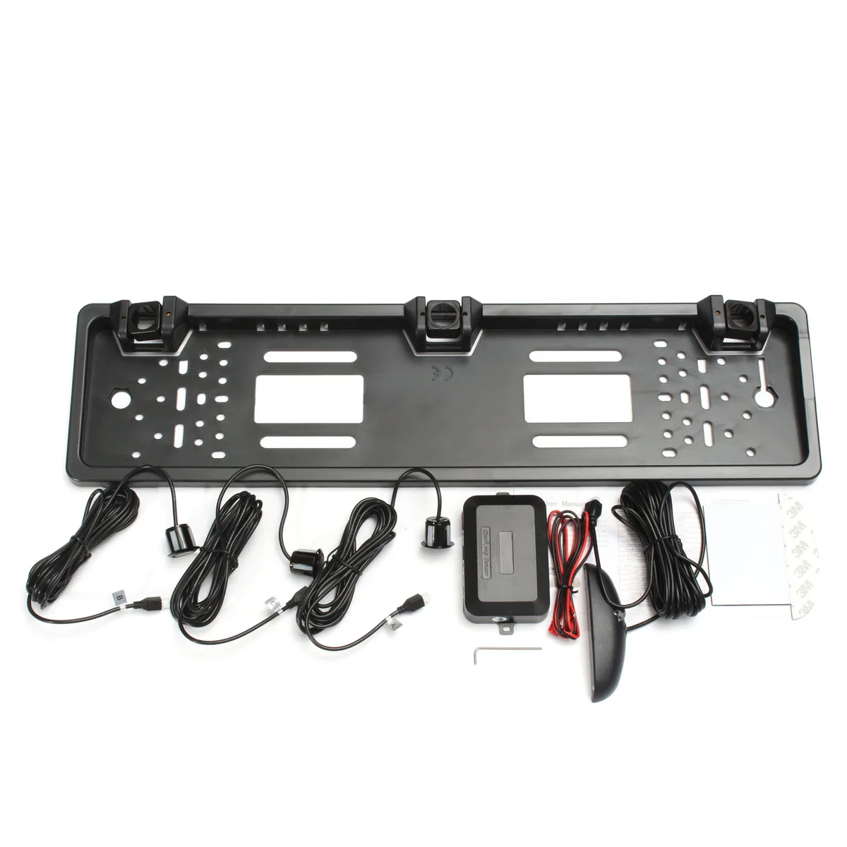 

New License Number Plate Frame 3 Reversing Reverse Parking Sensor Backup Radar Kit
