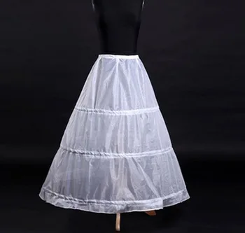 

3 Hoops 1 Layer Wedding Underskirt White Women Performance Petticoats Bride Bridal Ball Gown Crinoline Marriage Skirt 06551