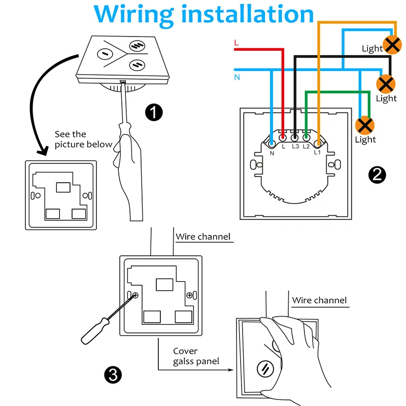  Teekar Touch Switch Smart Light Switch Panel 1/2/3 Gang Wall Touch Wifi Switch EU Standard Work wit - 33030860599