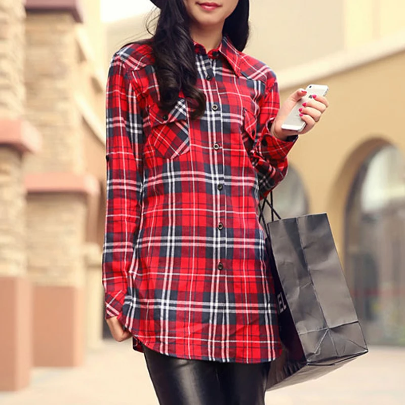 red check shirt womens