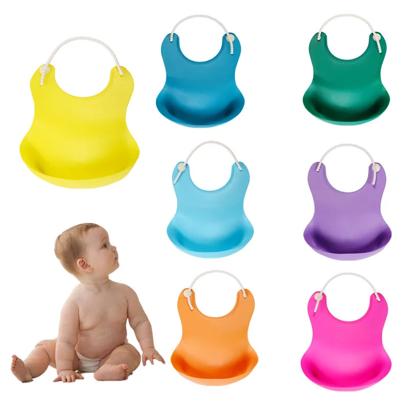 TPE Waterproof Bib for Baby Free-wash Solid Newborn Toddler Scarf Stuff Infant Girl Boy Bibs 7 Color Available Baby Supplies