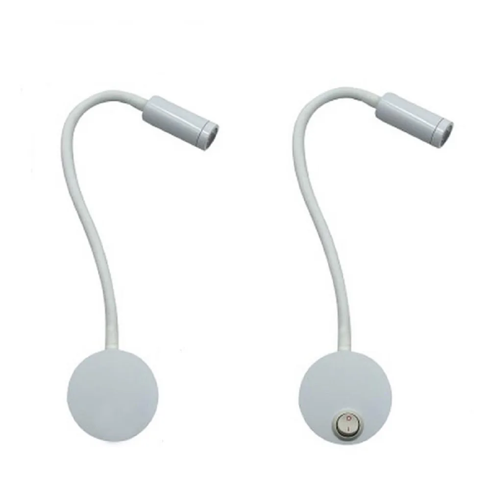 New Modern Switch on/off 3W 5W White Flexible Hose LED Wall Lamp Flexible Arm Light Lamp Bedside ...