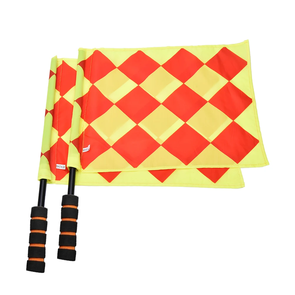 New Soccer Referee Flag Fair Play Sports Match Football Linesman Flags Referee Equipment + Carry Bag