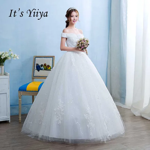 3815 5 De Réductionlivraison Gratuite Photo Réelle 2017 Nouveau Pas Cher Bateau Cou Blanc Robes De Mariée Princesse à Lacets Sexe Romantique Robe