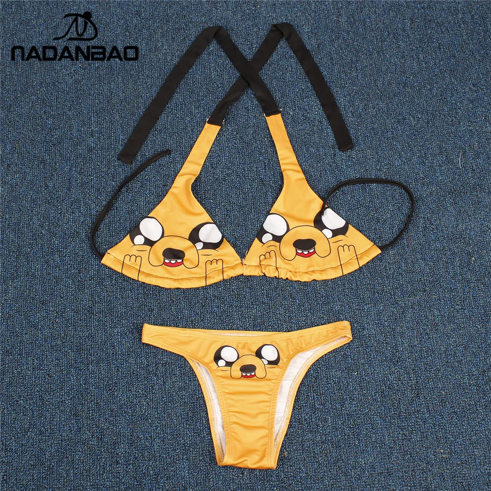 Прекрасный Бикини 2018 женский купальник из двух частей бикини Kawaii Harajuku Maillot De Bain