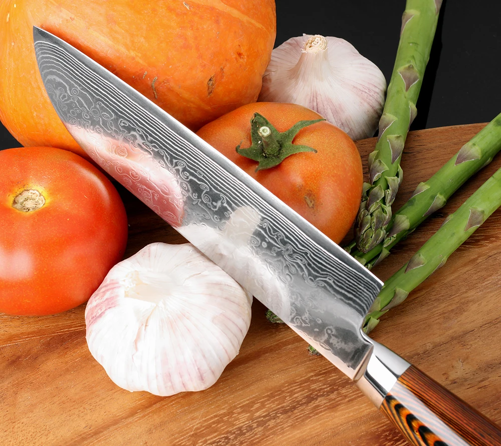 XITUO 7 "кухня шеф повар Петти для очистки овощей Кливер ножи sharpdamask сталь Santoku пилинг нарезки Фрукты Утилита дома инструмент для ресторана