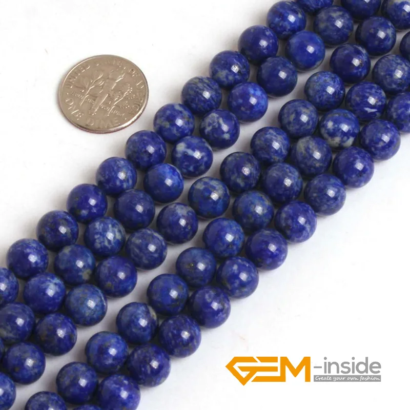 Perles rondes en Lapis Lazuli bleu, pierres naturelles, amples, pour la fabrication de bijoux, 15 pouces, vente en gros