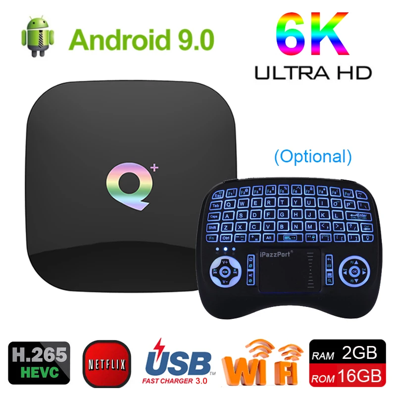 Новейший 6K Смарт ТВ приставка Android 9 0 2GB 16GB H6 1080p 4K Wifi Google Play Netflix USB3.0