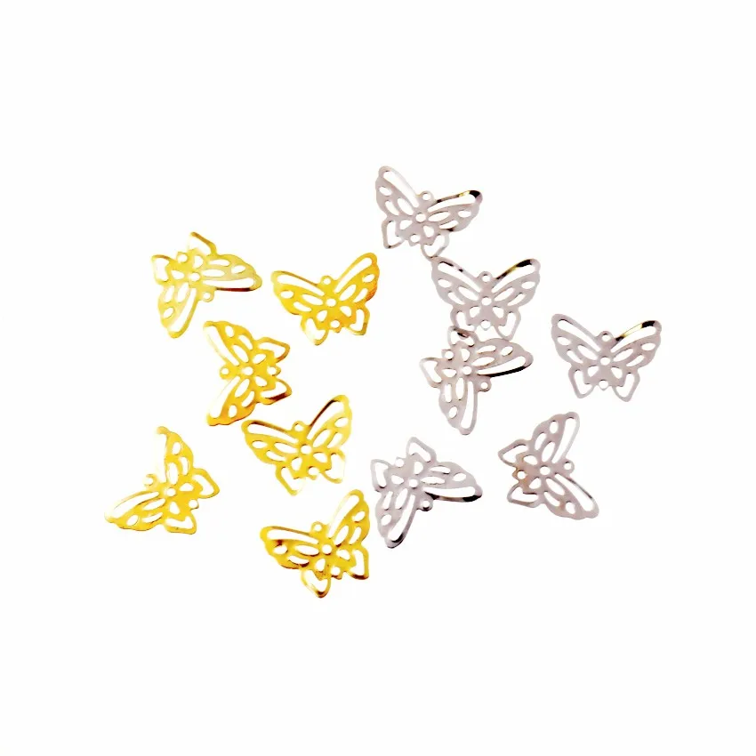 15 tono plata mariposa Wrap forma de filigrana Decoración Adorno encanto 38mm