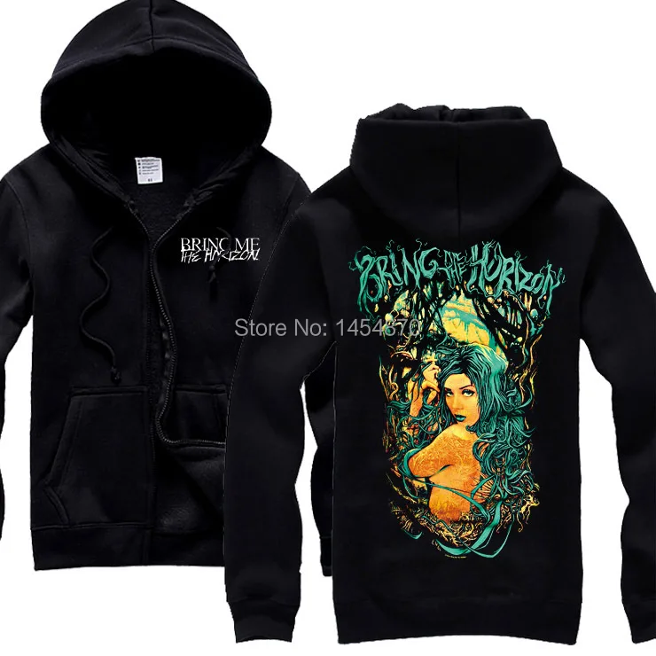 

Cool Bring Me The Horizon Band Cotton Rock Hoodies jacket punk hardrock sweatshirt zipper fleece Sudadera truien XXXL