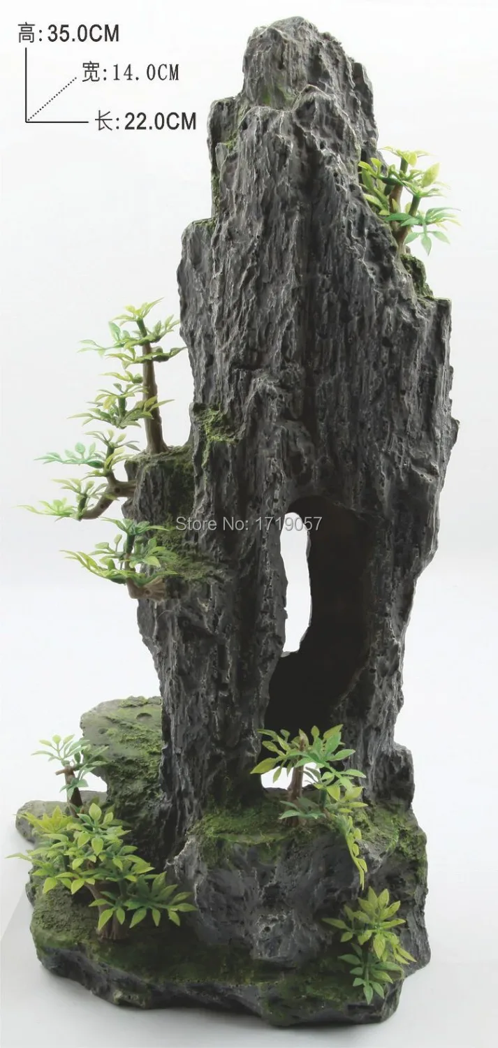 Large Aquarium Fish Rock Ornament Resin Stone Decoration Fish Tank