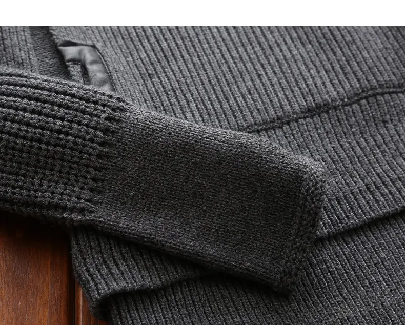 Men Pullover Sweaters Warm Thick knitted Sweater Men Autumn Winter Male Pullover Jumper Brand Clothing Black Dark Gray Muls 2017-08