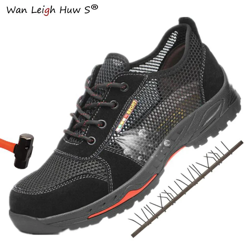 37-45 Fashion Puncture Proof Mens Steel Toe Cap Work Boots Anti-slip Anti-Pressure Safety Shoes Breathable Black Shoes For Men 37-45 Fashion Puncture Proof Mens Steel Toe Cap Work Boots Anti-slip Anti-Pressure Safety Shoes Breathable Black Shoes For Men