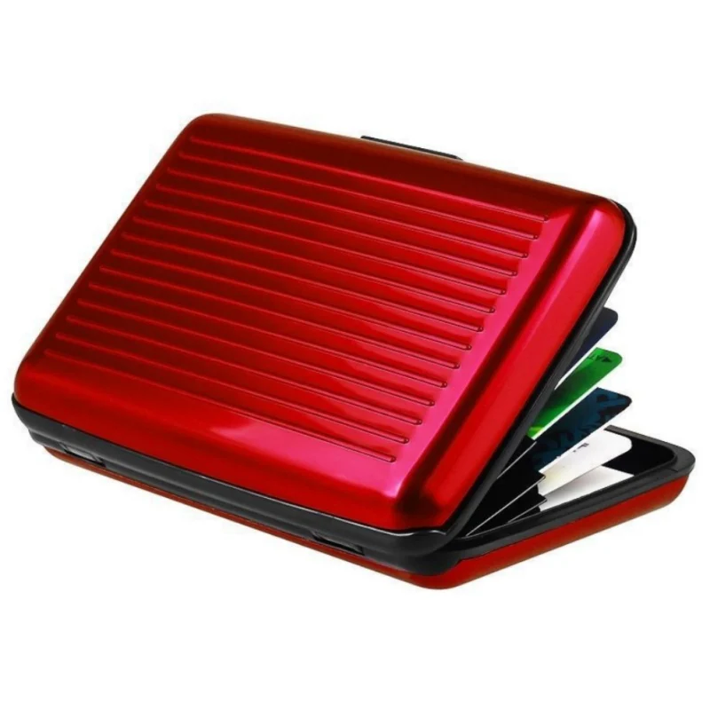 

Credit Card Pack Imitation Aluminum Alloy Business ID Card Storage Box Bank Change Wallet Household Organizer for Women Men