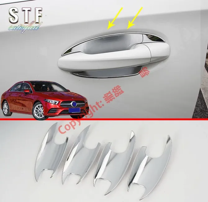

ABS Chrome Door Bowl Trim For Benz A Class W177 2019 2020 Car Accessories Stickers W4