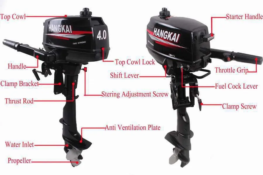 Оптом/в розницу Hangkai 2 тактный 4hp подвесной мотор с водяным охлаждением