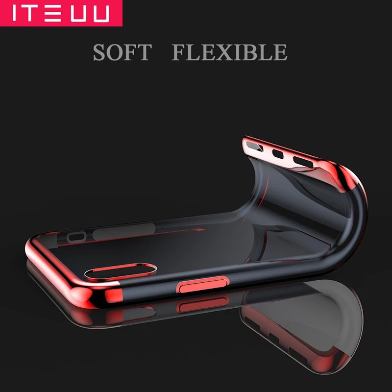 ITEUU TPU прозрачный гальванический чехол для телефона iPhone X Xs Max XR Чехлы мягкая