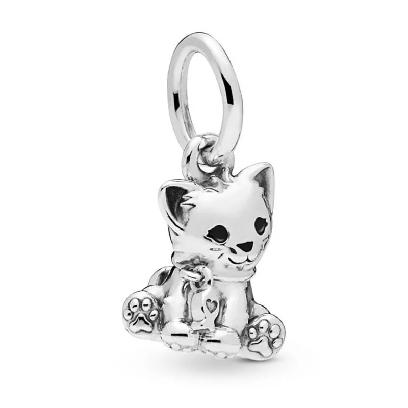 

2019 New 925 Sterling Silver Pendant Bead Sweet Cat Hanging Charm Fit Original Pandora Bracelet Bangle Women DIY Jewelry Gift
