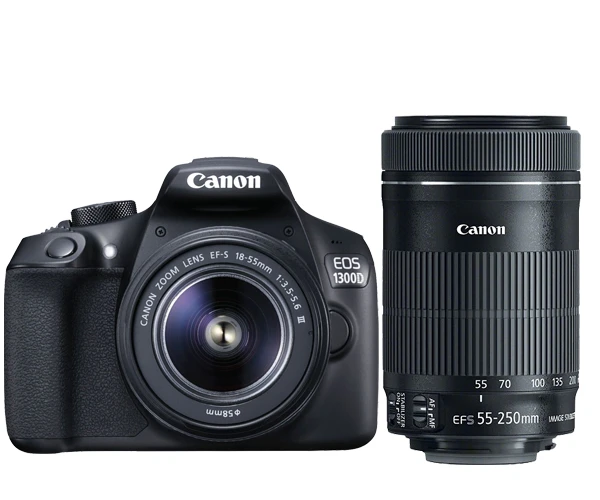 Canon EOS 1300D Rebel T6 DSLR Wi Camera & EF S 18 55mm & EF S 55 250mm IS STM Twin Lens|t6 headlamp|camera gimbalcamera gprs - AliExpress