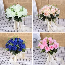 Букет невесты высокое качество шесть цветов Роза Свадебные цветы невесты букет Флорес Artificiales Ramos De Novia