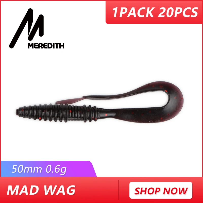 

Meredith Mad Wag 5cm 0.6g 20/pcs Mini Fishing Soft Lures Fishing Artificial Soft Bait Predator Tackle Lures Soft Fishing Lures
