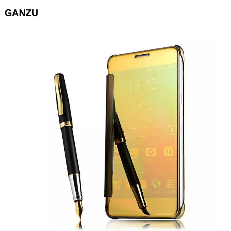 Luxury Clear View Flip Case For Samsung A7 2016 Hard PC Mirror Phone Shell Cover Galaxy A710F A7100 5.5 inch | Мобильные телефоны и