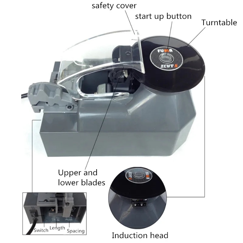 100-240 В машина для резки клейкой бумажной ленты ZCUT-5 полностью автоматическая машина для резки ленты с вращающимся диском