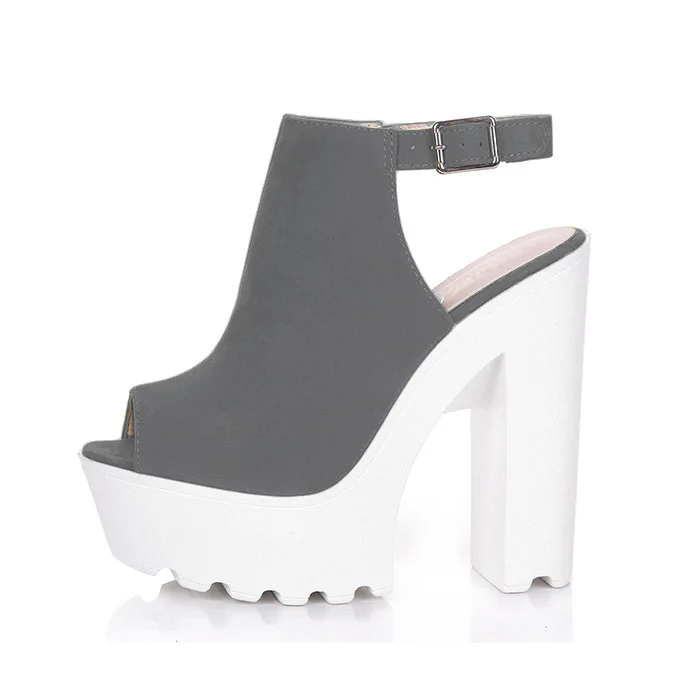 2018 Fashion Summer Womens Shoes Blue Black Almond Red Yellow Suede Chunky Heel Heels Peep Toe Sandals Casual High Quality14