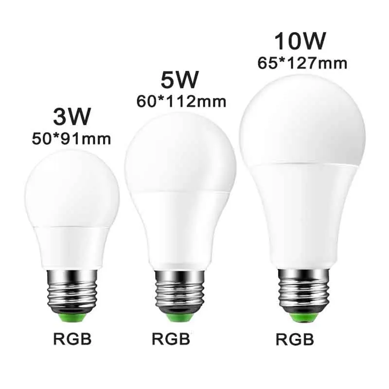 Светодиодная лампа Cambian 16 цветов для украшения дома 220 в RGB светодиодная E27 3 вт 5 7
