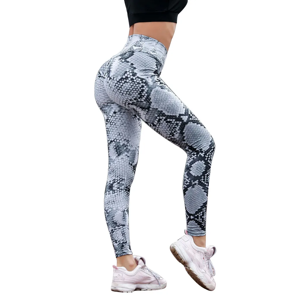 

Printing Fitness Leggings Women Fashion Polyester Ankle-Length Pants Snake Skin Push Up Keep Slim Women Legging C25