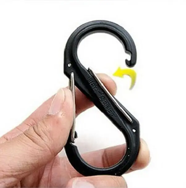 

10pcs Outdoor Camping Multi - function Keychain Colorful Botton Buckle S - Type Mountaineering Deduction Backpack Fast Hanging