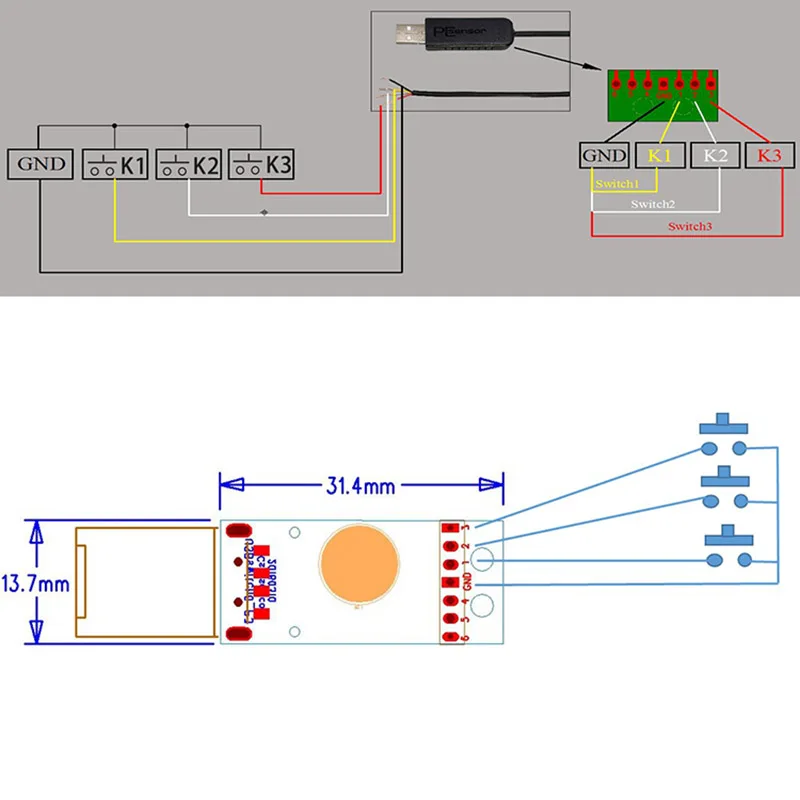 DIY Переключатель линии USB кабель можно подключить 1/3/6 шт Различные педали SD998| |