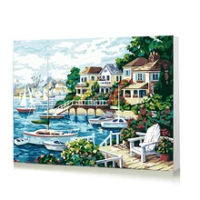 Картина по номерам художественная краска по номеру Томас тихий Европейский порт Сделай Сам работает на своих собственных цветных развлечений