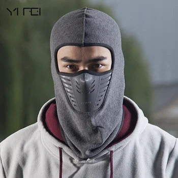 

Cycling Bicycle Mask Winter Heat Fleece Hat Mountain Masks Breathe Freely Collar Scarf Riding Black Bone Balaclava Cap