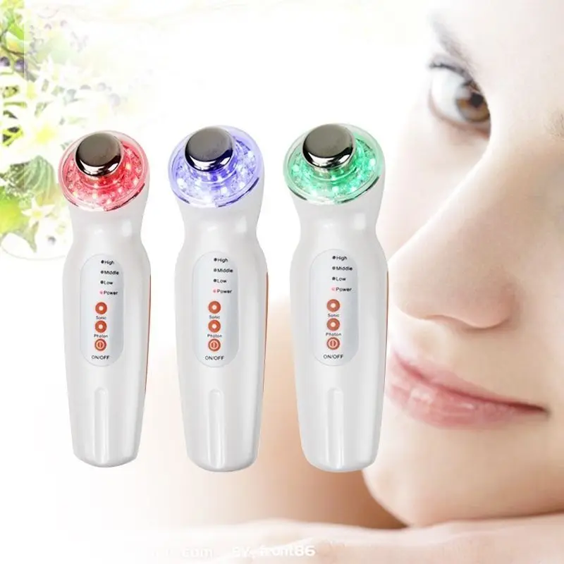 

Hot Sale !! 3MHz Portable Ultrasonic Photon Rejuvenation 3Color LED Light for Facial Therapy beauty device