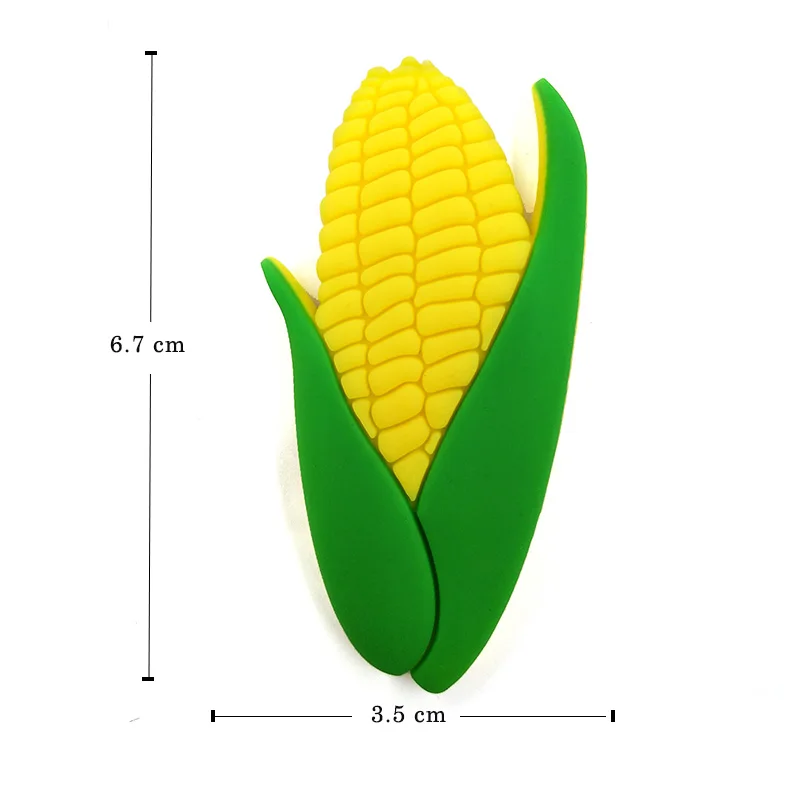 Овощи Фрукты Силиконовые магниты на холодильник белая доска мультфильм еда стикер Холодильник Магниты размещение сообщения подарок украшение дома - Цвет: No.16 Corn