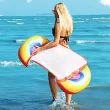 Складные надувные поплавки ПВХ с двойным использованием плавающие водные шезлонги спинка плавательный матрац стул для отдыха фруктовый плавательный матрац